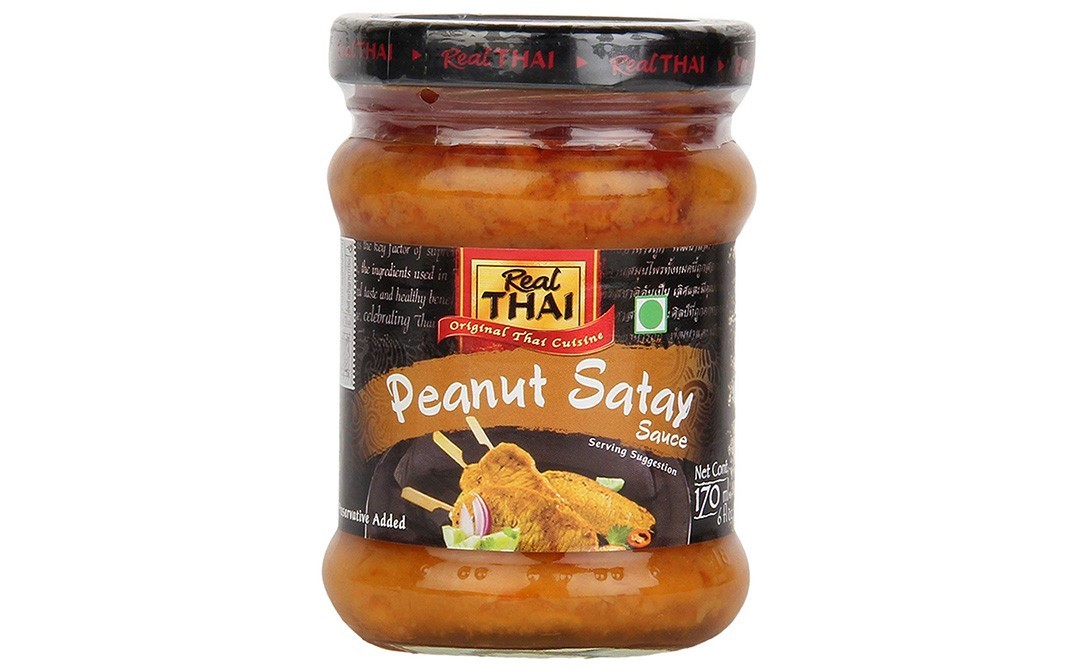 Real Thai Peanut Satay Sauce    Glass Jar  170 grams
